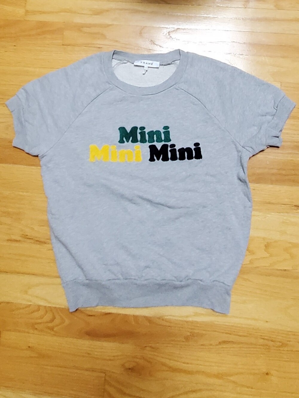 Frame Denim Grey Short Sleeve 'Mini Mini Mini' sweatshirts Multi-Color Letters